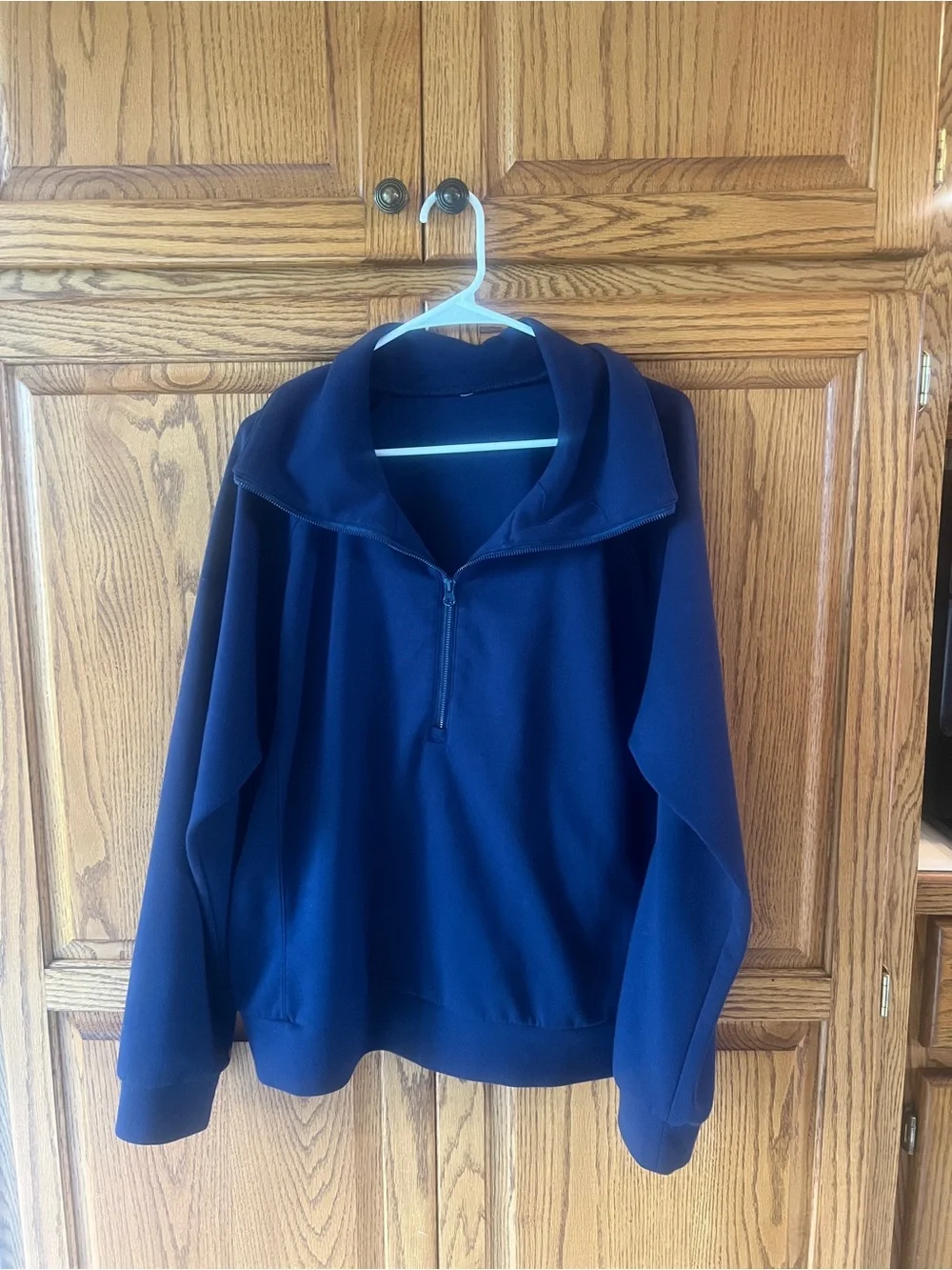 Navy Half-Zip Pullover and Pants Set - Picture 2 of 4